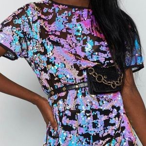 Sequin Tshirt Dress